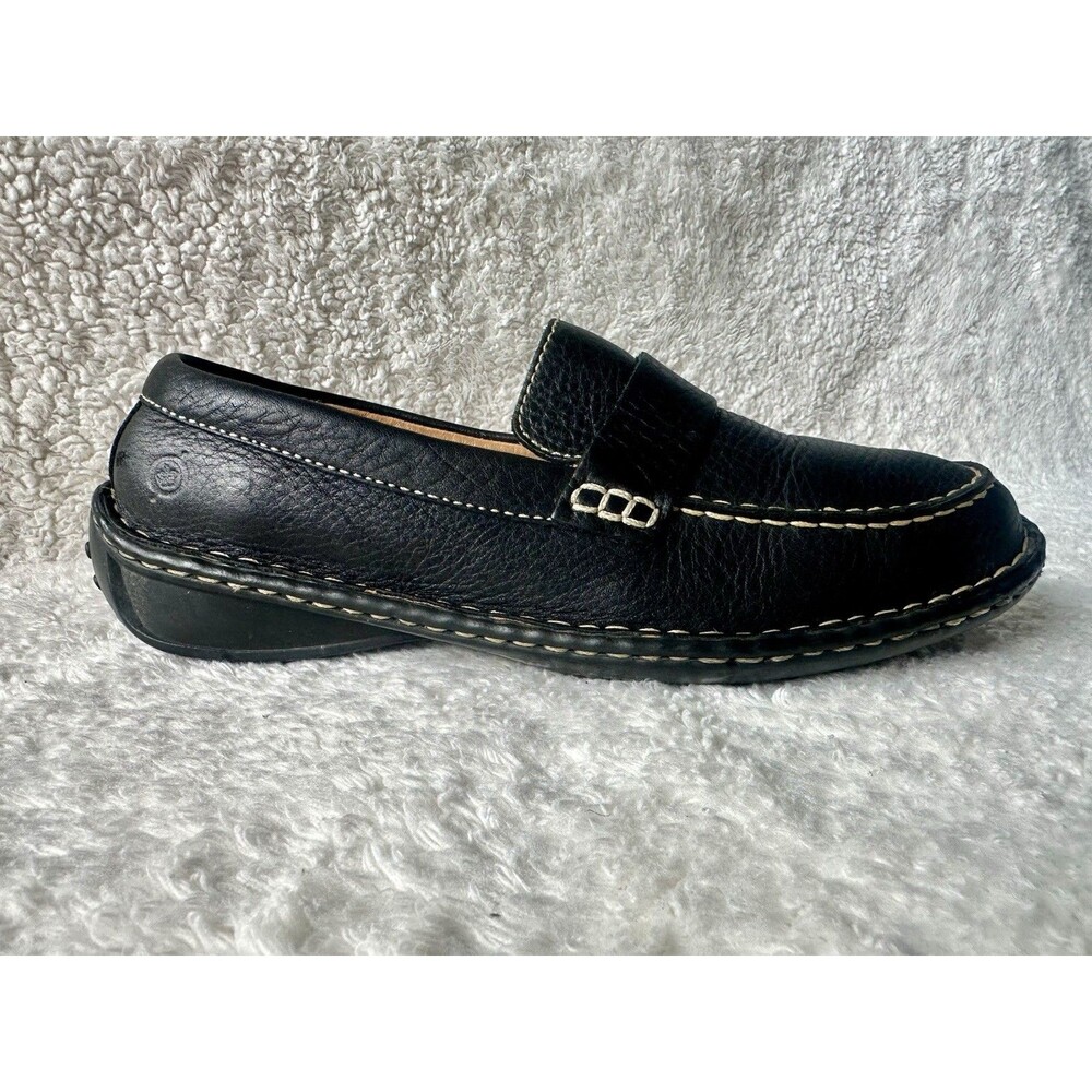 Born Handcrafted Leather Loafers Men’s Size 10 Black Comfort Slip On Shoes